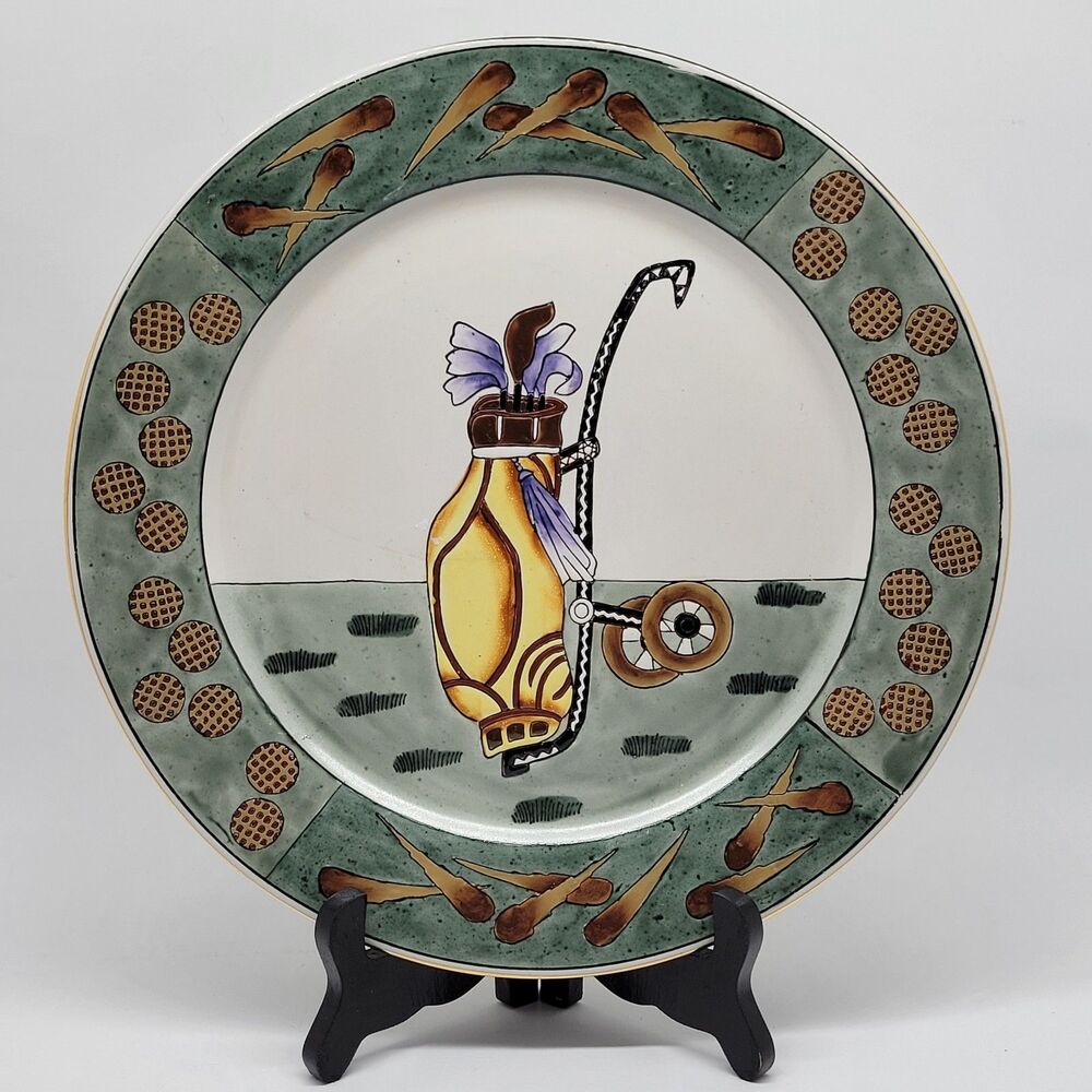 Oriental Accent Golf Design Collectible 10.5" Plate